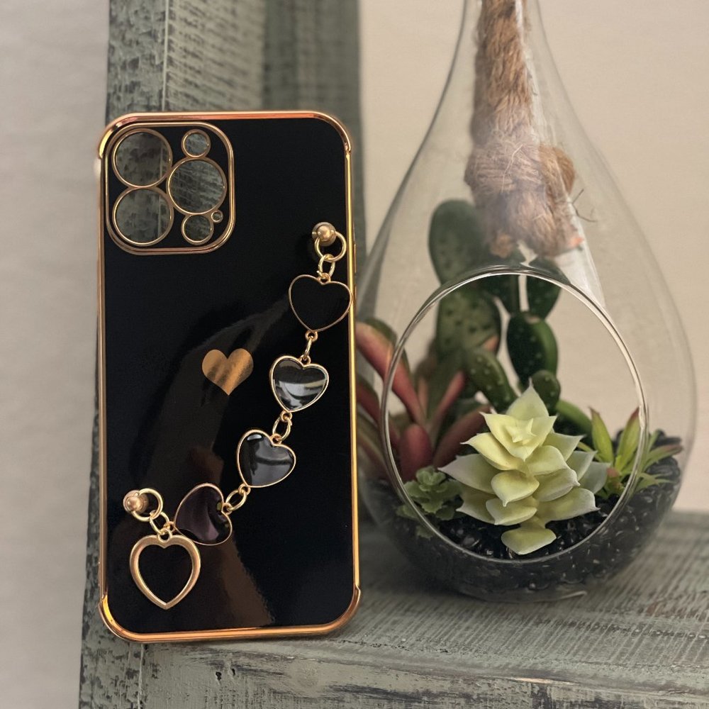 Soft Electroplated Love Heart Phone Case For iPhone 13 Pro
